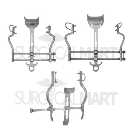 3 Balfour Retractors 4″, 7″ & 10″ Spread with Fenestrated Side Blades | VS1581