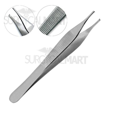 Adson Tissue Forceps 1×2 Rat Tooth 4.75″ Fine Point Straight | VS1621 – Veltra Surgical