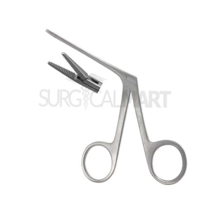 Micro Alligator Forceps 3.3 inch Serrated Jaws – Veltra Surgical VS4473, precision stainless steel micro surgical instrument.